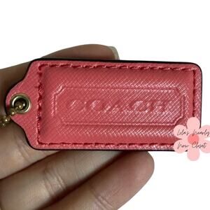 2" COACH Pink Fob Bag Charm Hang tag Hangtag